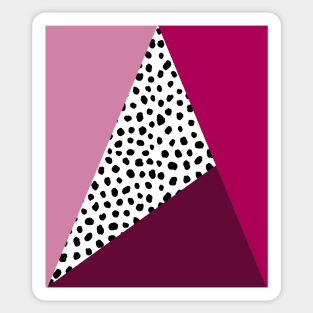 Geometric Polka Dot, Pink, Raspberry Red and Burgundy Sticker